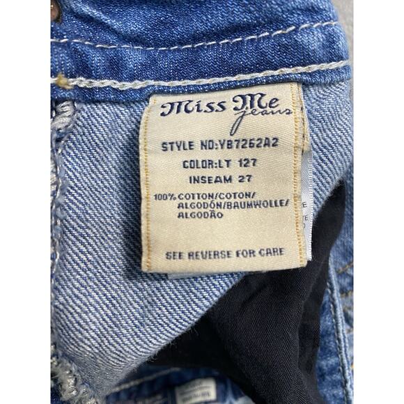 Miss Me Boyfriend Ankle Jeans Women Size 32 Blue Distressed EUC - Picture 4 of 10